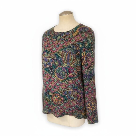 Norton McNaughton Vintage Boho Floral Paisley Print Blouse Size 10 100% Rayon - Picture 1 of 5